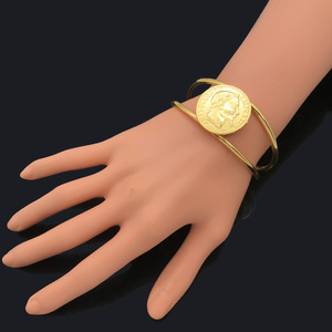 Bracelets de poignet en <span class=keywords><strong>or</strong></span> plaqué 18 carats à la mode, avec pièce de monnaie <span class=keywords><strong>Napoléon</strong></span> Bonaparte, pour femmes - Product Image 2