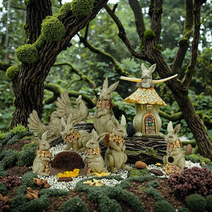 หนังสือมหัศจรรย์รูปกระต่ายในสวนอีสเตอร์เหมือนจริงงานฝีมือทำจากเรซิ่นทาสีมือสามารถปรับแต่งสีและขนาดผลิตภัณฑ์ข้ามพรมแดนได้ - Product Image 1