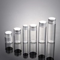 Mini flacons en verre borosilicate transparent poli de 12 ml, tubes à essai à fond plat de 30 mm, flacons à médicaments, bouchon à vis en aluminium, personnalisable