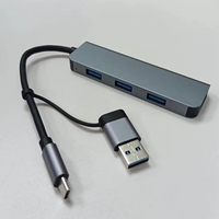 Alliage d'aluminium vendu en usine 4IN1 USB3.0 et TYPE-CTO USB3.0 HUB Station d'accueil