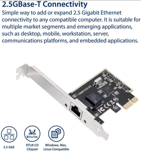Tarjeta de Interfaz de Red PCI Express PCI-E Fervit de 2.5 Gigabit Ethernet, 10/100/<span class=keywords><strong>1000</strong></span>/25000 <span class=keywords><strong>Mbps</strong></span>, RJ45 LAN SI-PEX24059 - Product Image 2