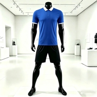 Tenues de football personnalisées à rayures diagonales rose, marine et noires – Ensemble complet d'uniformes de football avec impression par transfert thermique pour équipe – 100 % personnalisable