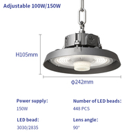 Projecteur LED UFO Super Lumineux 150W 240W IP65 pour Éclairage Industriel Intérieur – Idéal Garage, Usine, Atelier, Entrepôt