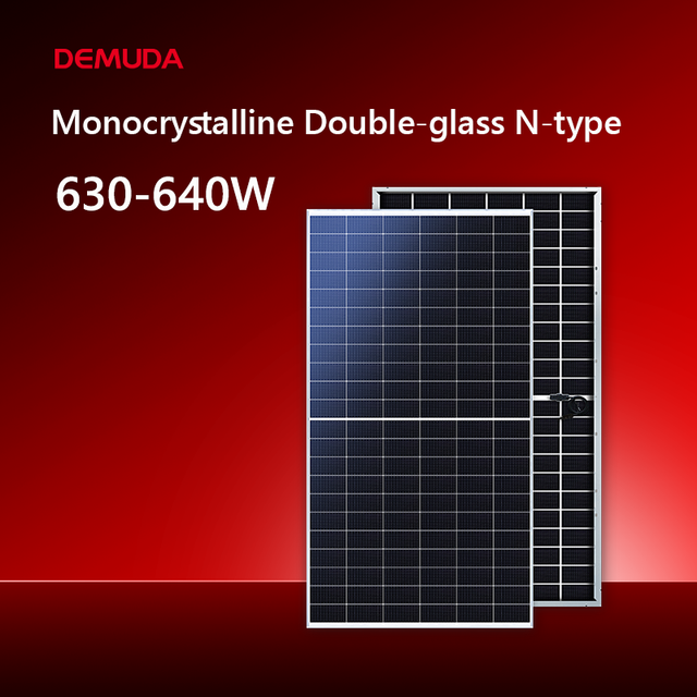 China Wholesale a Grade 630w 635w 640w Half Cell Photovoltaic Solar Panels Roof Mono Module Bifacial Ibs Paneles Solares
