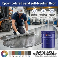 Revêtement de sol autolissant en sable coloré époxy, haute résistance mécanique pour machines lourdes et chantiers navals