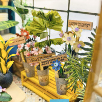 Casa de Muñecas Hongda PC2306Z Sunshine Flower House, Kit de Casa de Muñecas de Madera Hecha a Mano en Miniatura con Cubierta Antipolvo