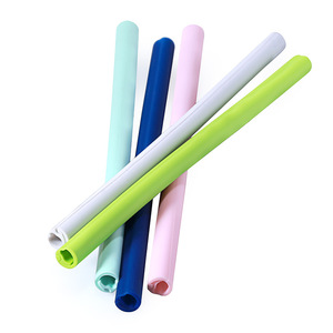W11 Detachable Silicone <b>Straws</b> Colorful Washable <b>Reusable</b> With Cleaning Brush Straight Pipe Drinking <b>Straws</b> Set - Product Image 4