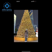 Sapin de Noël artificiel articulé ANPU de 4,5 m avec changement de couleur RVB et synchronisation musicale, indice de protection IP65