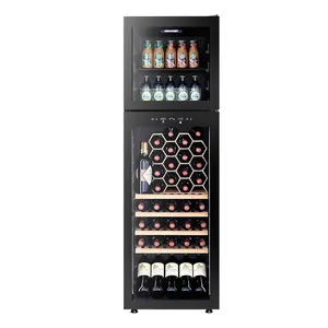 Yehos Factory Supplier 218L Four Seasons Ice Bar 34 Bottles Compressor Dual Zones 60 Bottles Wine and Beverage Cooler