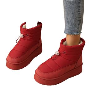 Bottes d'hiver/automne 2026 tendance, nouvelles bottes de neige unisexes rembourrées mi-mollet, imperméables, chaudes, antidérapantes, à plateforme, avec logo embossé - Product Image 1