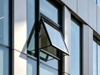 Ventana de Aluminio con Apertura Vertical Moderna AS2047, Ventana de Vidrio con Doble Acristalamiento, Aislamiento Térmico, Impermeable y con Control de Insectos