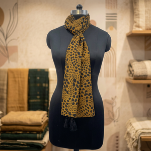 Printed Cotton Long Leaf Pattern Women's Multi-Purpose <b>Shawl</b> - Product Image 2