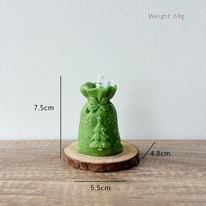 <b>Christmas</b> Gift Bag & Gift Box Shaped <b>Scented</b> <b>Candle</b> Emboss Pattern Wax <b>Candle</b> Holiday Tabletop Decoration - Product Image 6