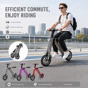 Scooter Plegable Ligero de Aluminio con Batería de Litio Extraíble, Bicicleta Eléctrica para Desplazamientos Diarios en la Ciudad CHS-KA1, Cuadro Ligero de Aluminio - Product Image 2