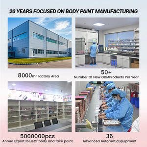 Fournitures professionnelles de peinture corporelle pour adultes et enfants avec des peintures naturelles à base de plantes pour le visage et le corps, pour l'art nu et les créations sur toile - Product Image 4