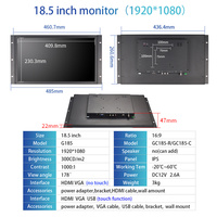 OEM ODM 17.3 18.5 21.5 23.8 İnç IPS VESA Panel Açık Çerçeveli Endüstriyel PCAP Dokunmatik Monitör LCD Ekran VGA DVI