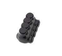 Conectores de Cable Eléctrico Negros UL QMS-S2-0-4, Conectores Multi-Tap Aislados, Terminales LUG de Entrada de un Solo Lado, UL y No UL