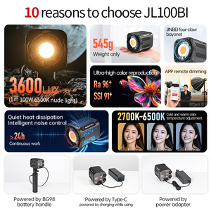JINBEI JL100BI compatto Bi-colore LED Studio luce portatile illuminazione continua per Video e <span class=keywords><strong>YouTube</strong></span> Live Streaming - Product Image 3