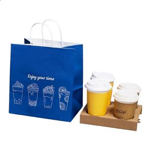 Bolsa de Papel Kraft Marrón con Asa para Bebidas para Llevar, con Logotipo Impreso Personalizado - Product Image 3