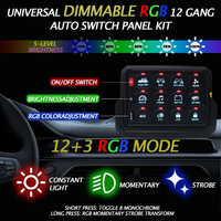 Panel de control LED remoto de 12 bandas para camión SUV todoterreno 12 V/24 V interruptores automáticos enchufables o inalámbricos nuevo diseño
