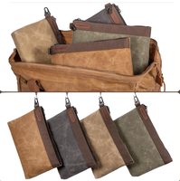 Sacs de rangement pour outils en toile cirée résistante à l'eau, portables, durables, en coton, pour l'extérieur, avec fermeture éclair