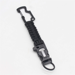 Edc Outdoor Paracord Survival Keychain Emergency Paracord Survival Kit con pedernal, silbato, abrebotellas, mosquetón - Product Image 2
