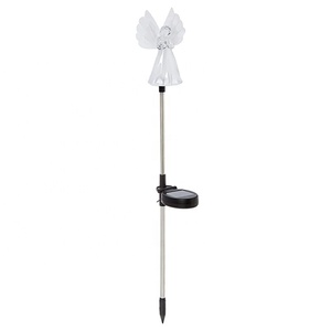 Warm weißes LED Outdoor Clear Acryl Kreuz 34 In. H. Solar Grave Stake Licht Rasen Ornament Solar Cross Garden Stake Light - Product Image 6