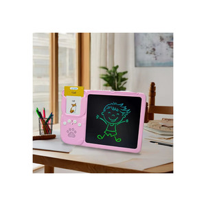 Tablette d'écriture et de dessin LCD pour enfants de 2 à 7 ans, avec cartes flash éducatives et blocs-notes de mots à apprendre, alimentée par piles, pour garçons et filles - Product Image 1