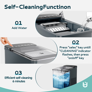 EUHOMY Gris 9Pcs/6Mins 26.5 Lbs/24H Bullet Comptoir Machine à glaçons taille 2 Ice Maker Prix de commande en gros certifié ETL - Product Image 3