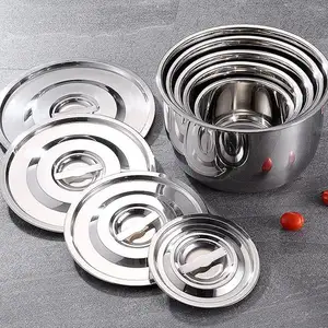 5PCS SS410 stainless steel cookware sets induction cooker thai hot pot soup and stock pot with lids