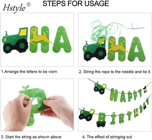 Juego de pancartas de cumpleaños de Tractor verde con pancarta de guirnalda de Tractor para suministros de fiesta de cumpleaños temáticos de <span class=keywords><strong>granja</strong></span> de Tractor decoraciones S266 - Product Image 6