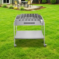 Barbecue rotatif électrique Foukou de Chypre à entraînement par chaîne avec réglage de hauteur, système de brochettes Souvla rotatif automatique, compatible charbon de bois