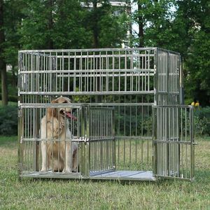 के साथ चल pulleys और रेलिंग तह स्टेनलेस स्टील पालतू कुत्ते के पिंजरे के साथ बिक्री के लिए सस्ते - Product Image 5