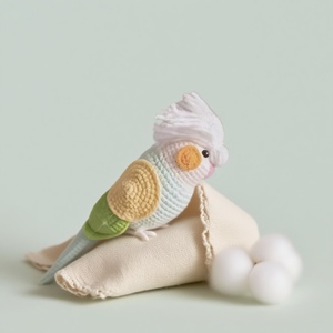 Pappagallo allegro all'uncinetto fatto <span class=keywords><strong>a</strong></span> mano, peluche di supporto emotivo con biglietto positivo, bambola emotiva in uncinetto <span class=keywords><strong>a</strong></span> forma di pappagallo positivo - Product Image 3