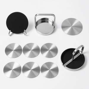 Vente en gros de sous-verres ronds en métal sous-verres en aluminium brillant de sublimation supportant la personnalisation du logo au laser - Product Image 5