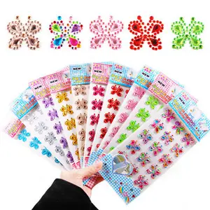 Rhinestones Stickers fullcolor Butterfly Rhinestone Crystal Phone Personalized Stickers Scrapbook toy sticker for Holiday gifts