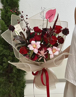 Kertas Pembungkus Buket Bunga Warna Solid Kertas Jala Pembungkus Bahan Kemasan Perlengkapan Florist