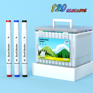 Pennarelli a Doppia Punta a Base Acrilica in 120 Colori |   Logo Personalizzato Non Tossico e Permanente per Studenti, Artisti e Progetti Fai-da-Te - Product Image 3