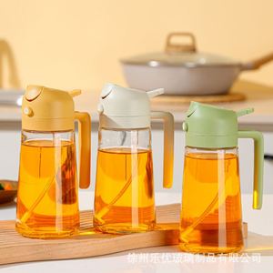 Custom 2-in-1 Olive Oil Dispenser & Sprayer - 16oz Kitchen Spray Bottle with Brush for Cooking & <b>BBQ</b> - Product Image 2