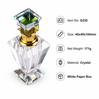Flacon de parfum en cristal facetté de 6 ml vide, avec bouchon carré à col doré, décanter de luxe pour la décoration intérieure, cadeau, verre transparent WDY-0510