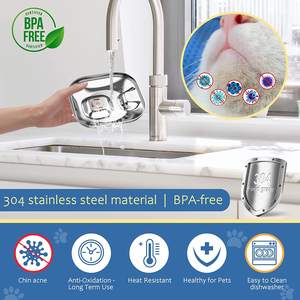 74oz/2.2L स्वचालित पीईटी पानी के फव्वारे कुत्ते मशीन बिल्ली पानी के फव्वारे स्टेनलेस स्टील जल स्तर के साथ - Product Image 4