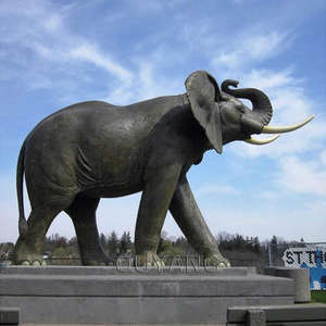 QUYANG特注屋外ガーデンデコレーション大型動物像ブロンズ象彫刻 - Product Image 4