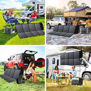 Panneau solaire monocristallin pliable portable 400W 200W 100W pour activités de plein air, camping, randonnée, voyages en camping-car, utilisation avec une station d'alimentation - Product Image 6