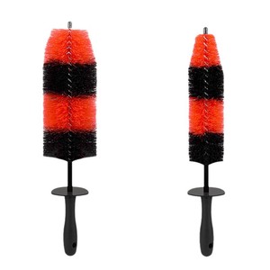 Town Head Wheel Brush For Car Rims With Soft Bristles And Black Red Color - Product Image 5