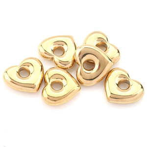 Heart-Shaped Stainless Steel Pendant Gold Plated For Jewelry Making DIY <b>Bracelet</b> Necklace Spacer Bead Material - Product Image 4