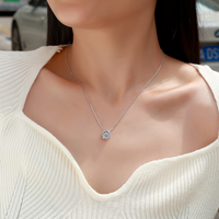 Collier pendentif en argent sterling S925 avec moissanite de 0,57 CTW, moissanite flottante au centre, bijoux pour femmes