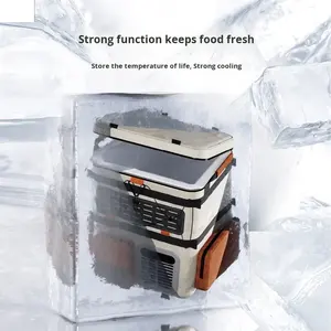 <span class=keywords><strong>Nevera</strong></span> Portátil de Doble Zona 12/24V DC 110/240V AC con Compartimentos Aislados para Hielo, <span class=keywords><strong>Mochila</strong></span> Refrigeradora para Viajes - Product Image 6