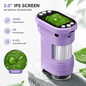 <span class=keywords><strong>Microscopio</strong></span> Digitale <span class=keywords><strong>Portatile</strong></span> per Bambini con Schermo IPS da 2 Pollici, 2MP, 1000X, 8 LED - Product Image 1