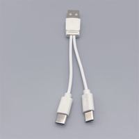 Kabel Splitter USB A ke 4 Tipe-C 30cm 20cm, PVC 4-in-1 Pengisian Cepat & Sinkronisasi Data, Kabel Multi 4 in 1 Tipe-C USB