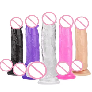 Dildo de Gelatina de Cristal al por Mayor para Masturbación Femenina, Dildo Realista con Ventosa, Plug Anal Transparente, Producto Sexual - Product Image 1